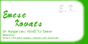 emese kovats business card